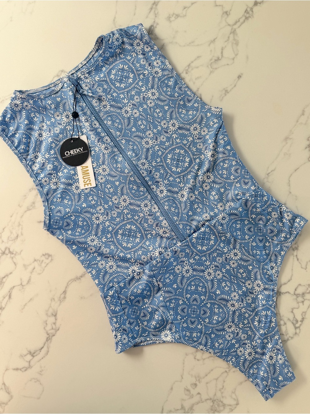 Amuse Society Marisa One Piece Swimsuit - Blue Iris - Size Large
